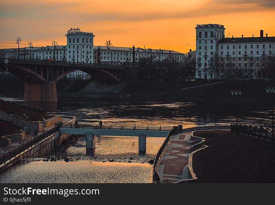 Bridge Near High-rise Building