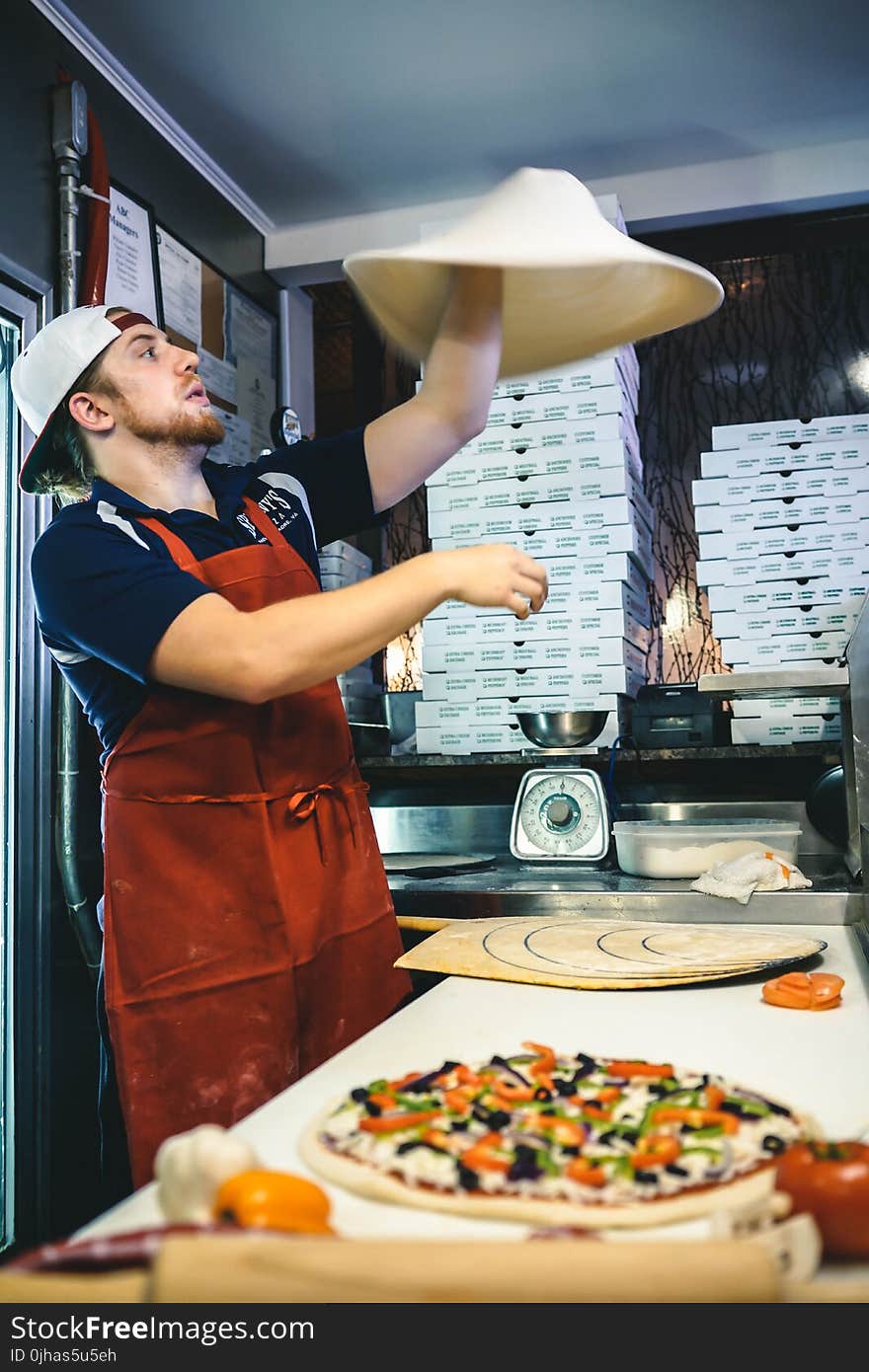 Man Making Pizza Dough