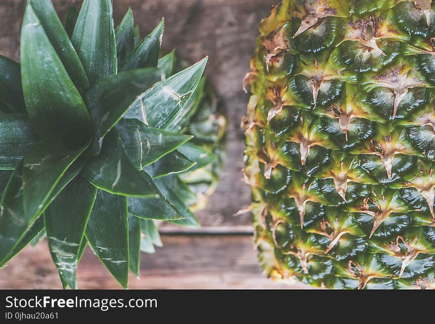 Closeup Photo of Two Pineapples