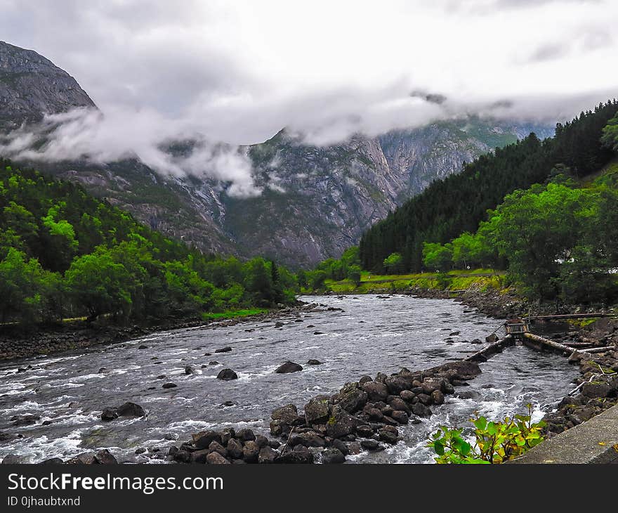 Calm River Near Mountains