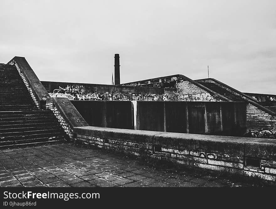 Grayscale Photography of Staircase