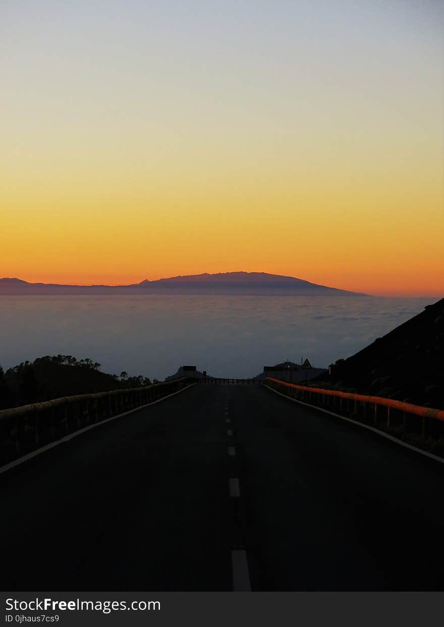 Black and White Asphalt Road