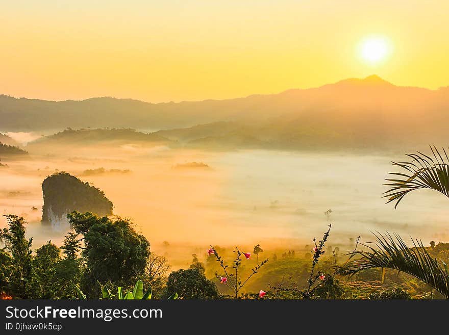 Sunset View of Mountains