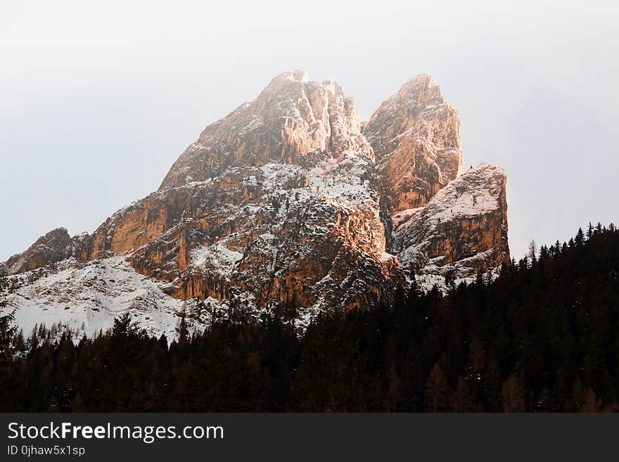 Brown Massive Snow Coated Mountain in Landscape Photography