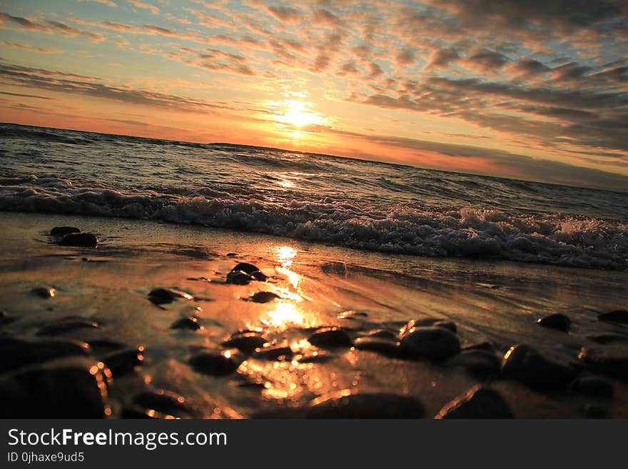 Ocean Taken Photo during Sunset