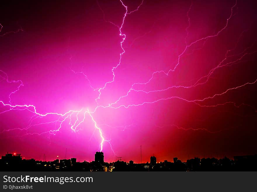 Lightning during Night Time