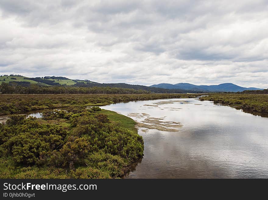 Scenic View of Landscape During Cloudy Sky