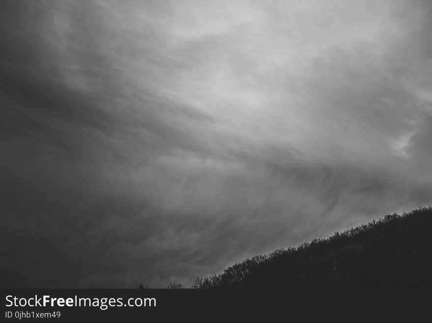 Grayscale Photo of a Sky