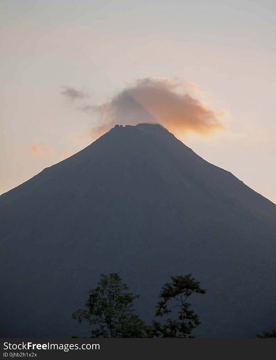 Volcano During Sunset