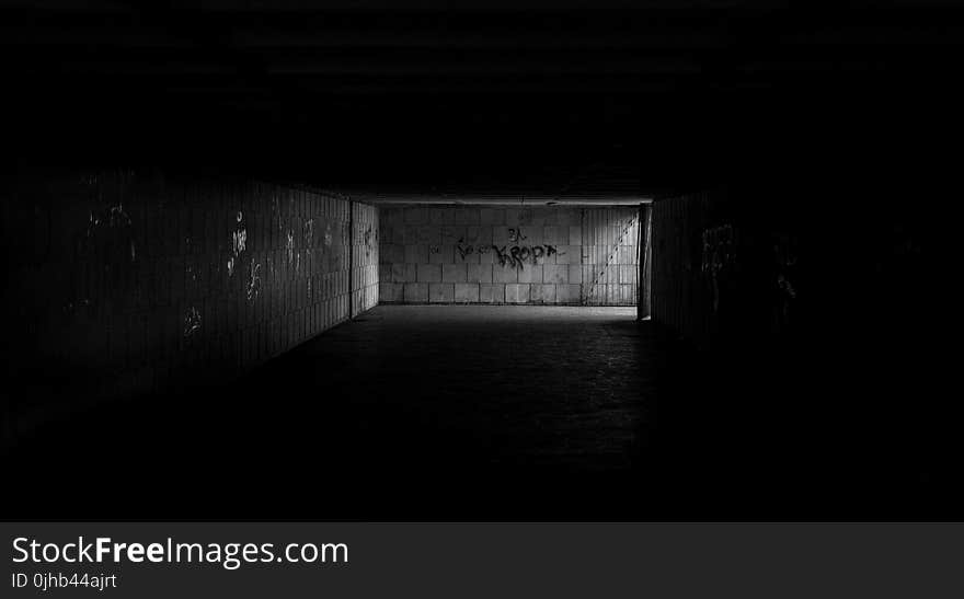 Photography of Grayscale Tunnel