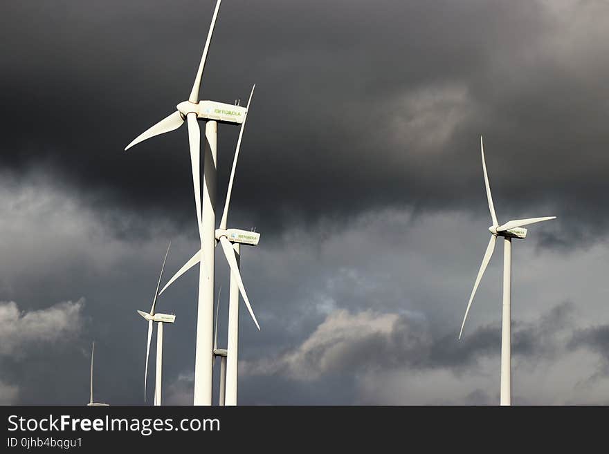 White Windmill during Cloudy Day