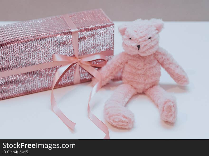 Pink Bear Plush Toy With Box