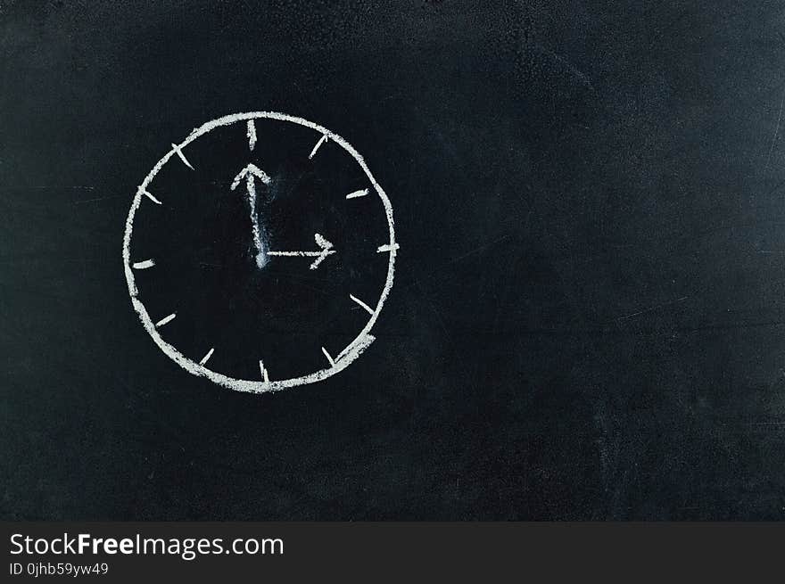 Analog Clock Sketch in Black Surface