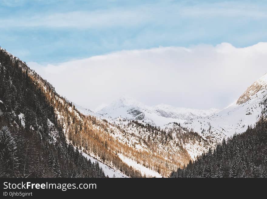 Aerial Photography of Snowy Mountain