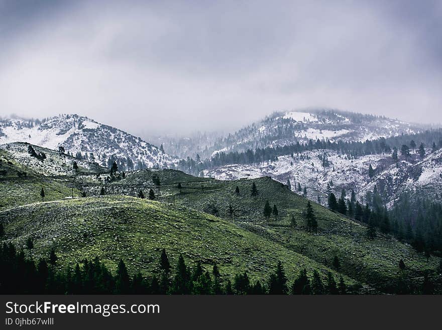 Green Mountain Covered by Snow