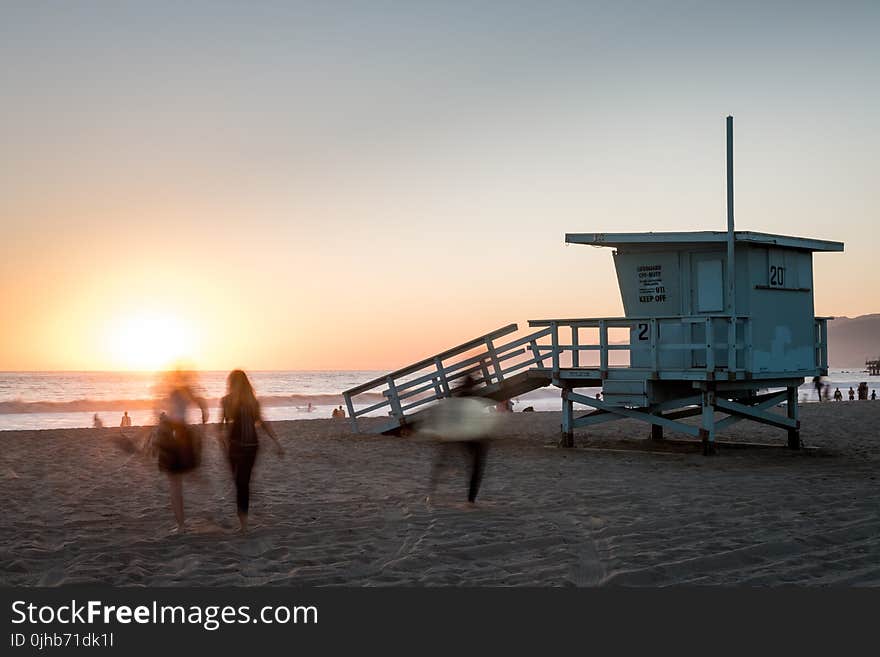 White Wooden Lifeguard Shed