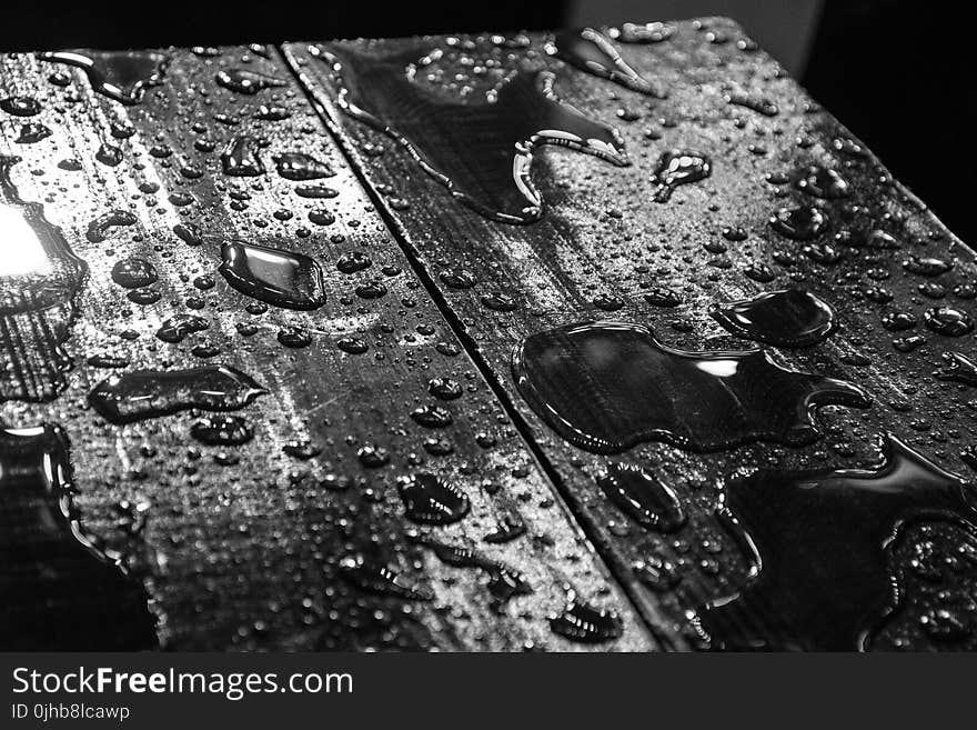 Water Drops on Black Board