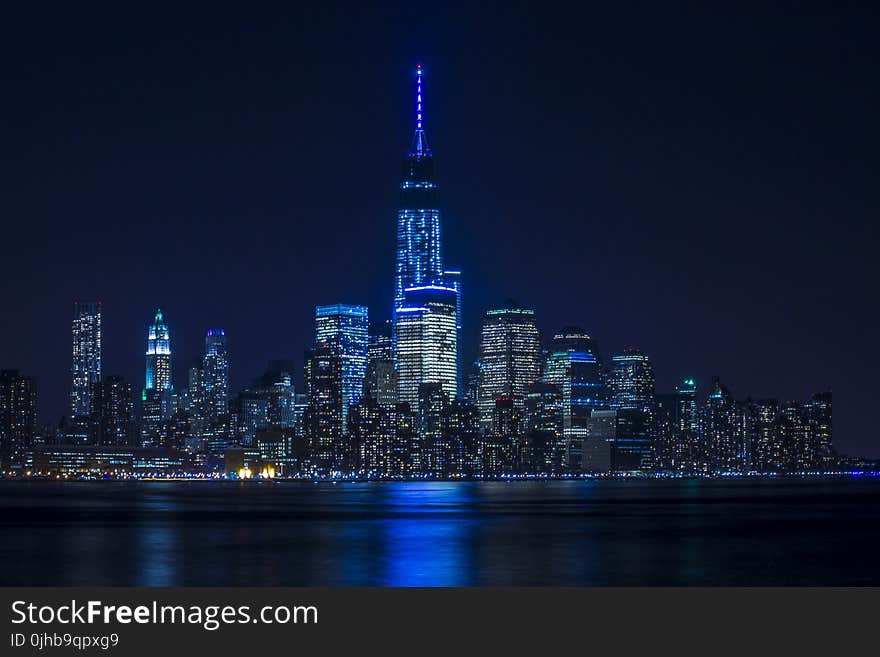 Buildings With Blue Light