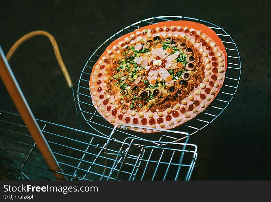 Cooked Food on Grey Metal Rack