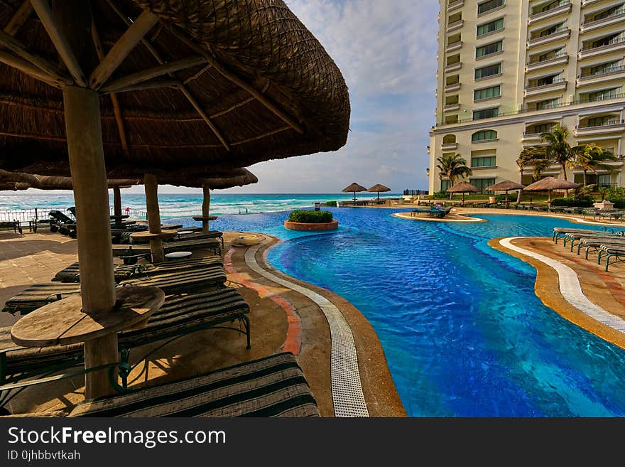 Swimming Pool Beside Nipa Hut