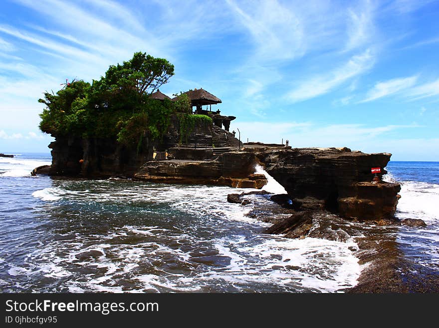 Brown Island With Green Trees Photography