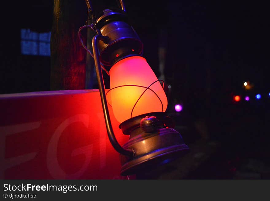 Gray Steel Kerosene Lamp