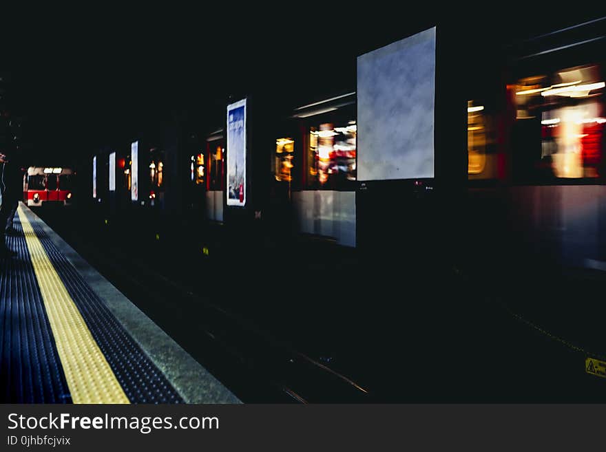 White and Red Train Station