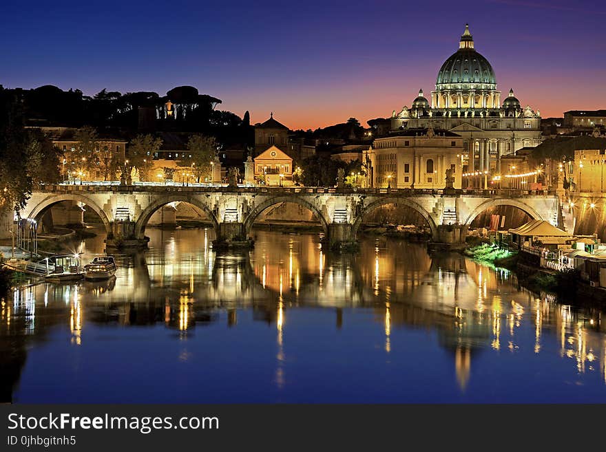 Photography Of Lighted Bridge