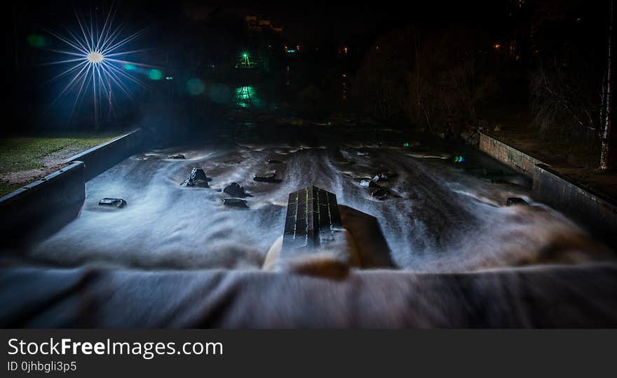 Timelapse River With Building Landscape