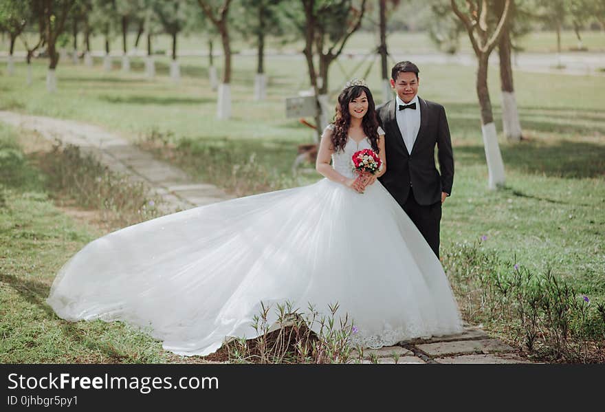 Bride and Groom Photo on Park