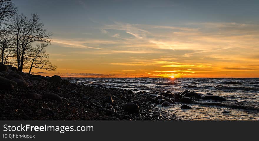 Seashore Photo Shot during Sunset