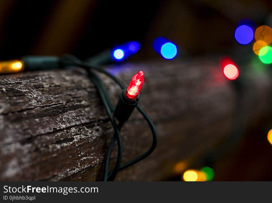 Tilt Shift Lens Photography of String Lights