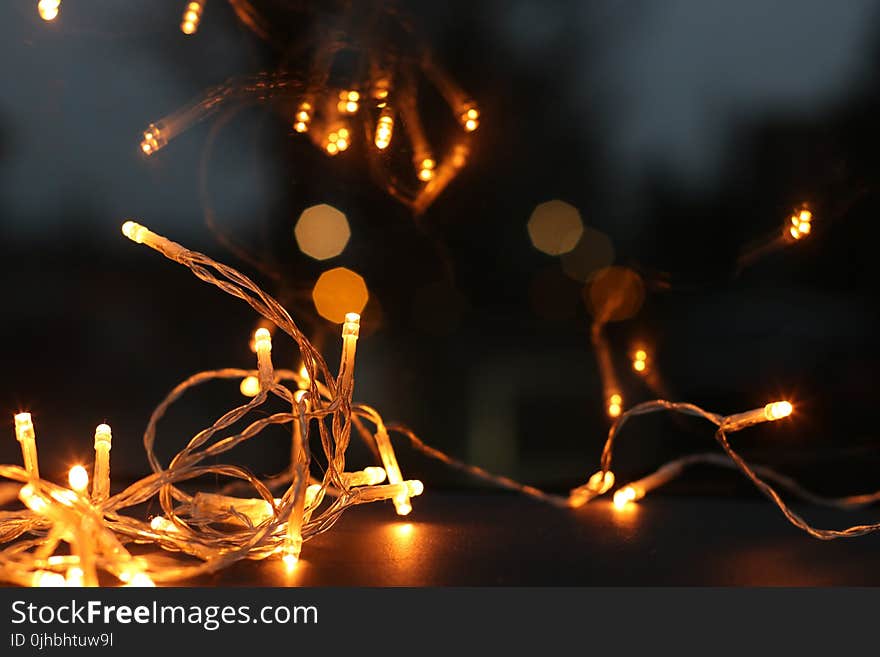 Shallow Focus Photography of String Lights