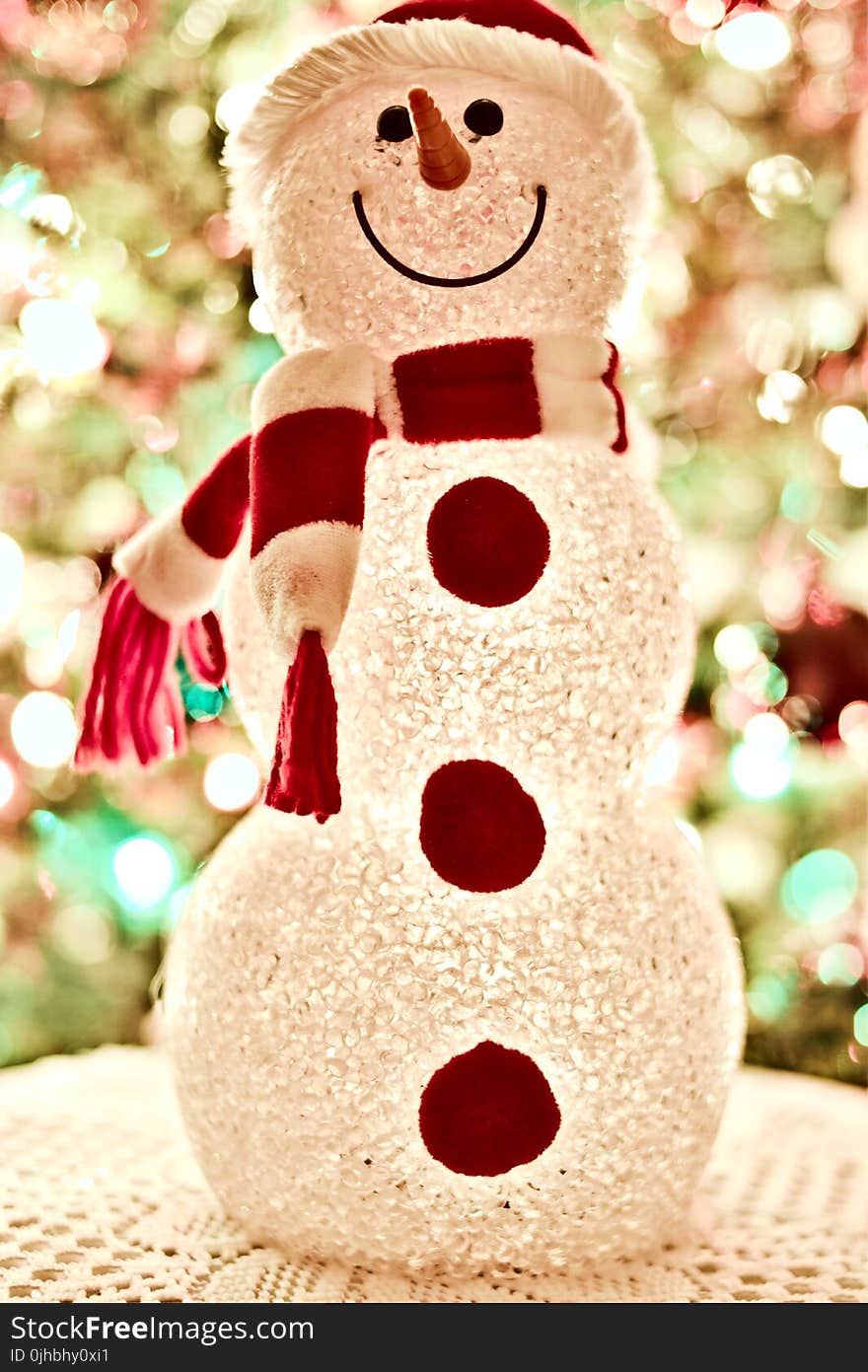 Red and White Snowman Standee Decor