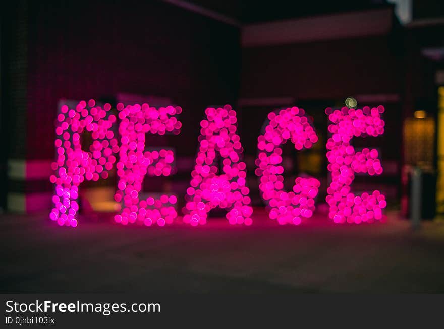 Pink Peace Light Sign