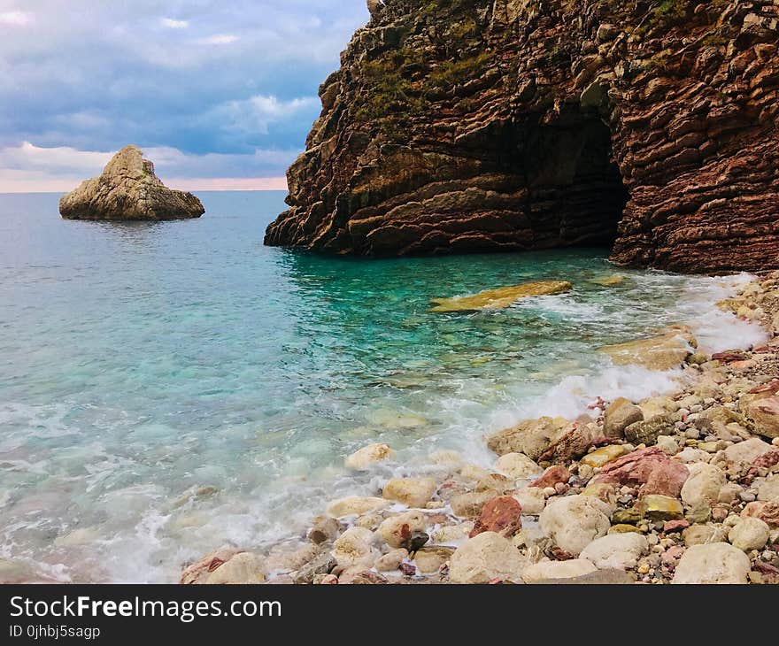 Beach Shore Near Cave