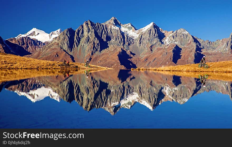 Landscape of Brown Mountain and Lake