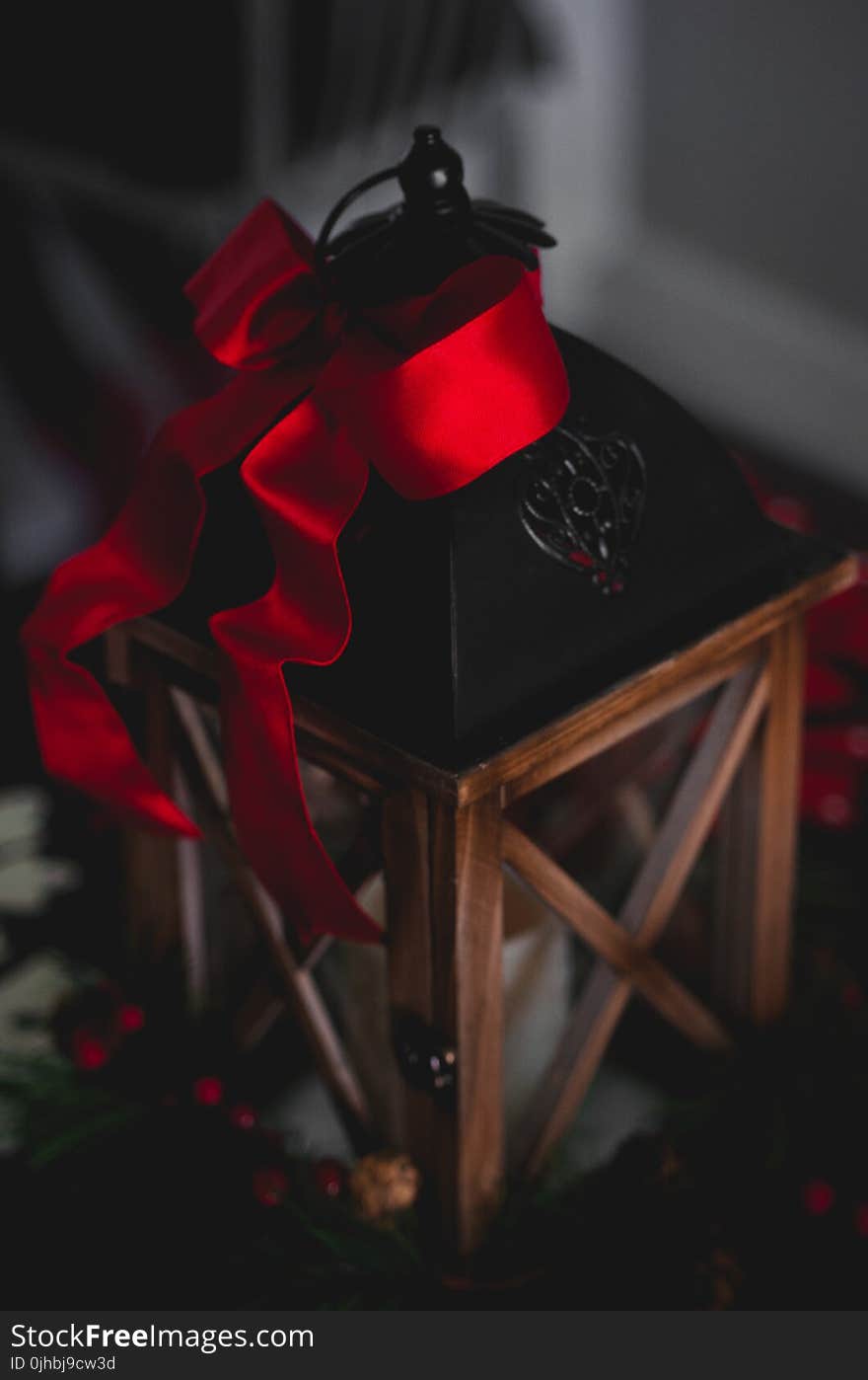 Brown and Black Hanging Lantern