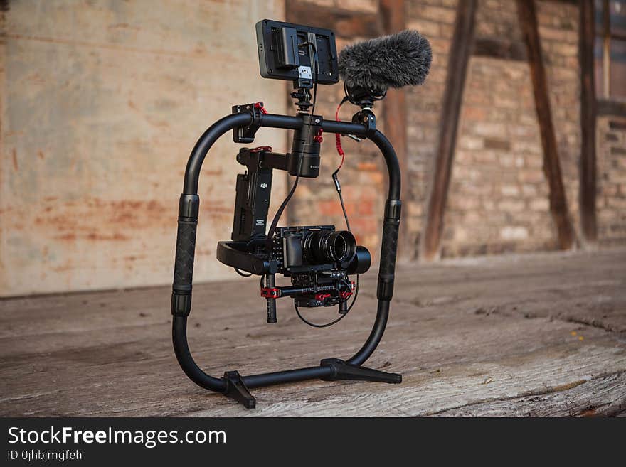 Black Camera With Stand