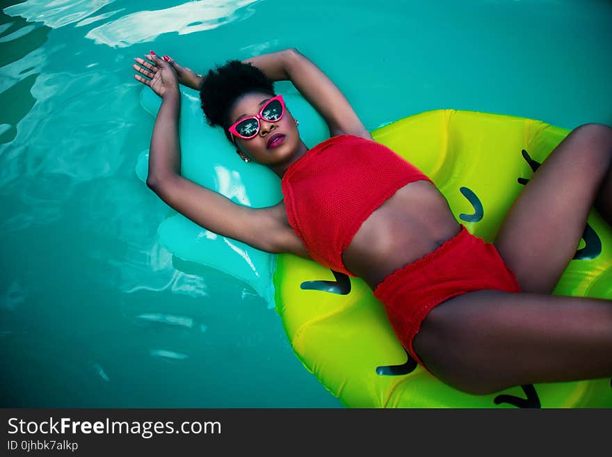 Women&#x27;s Red Sleeveless Top Bikini