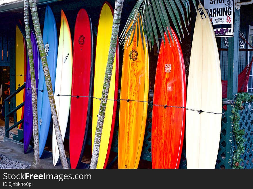 Assorted Colors Of Surfboard