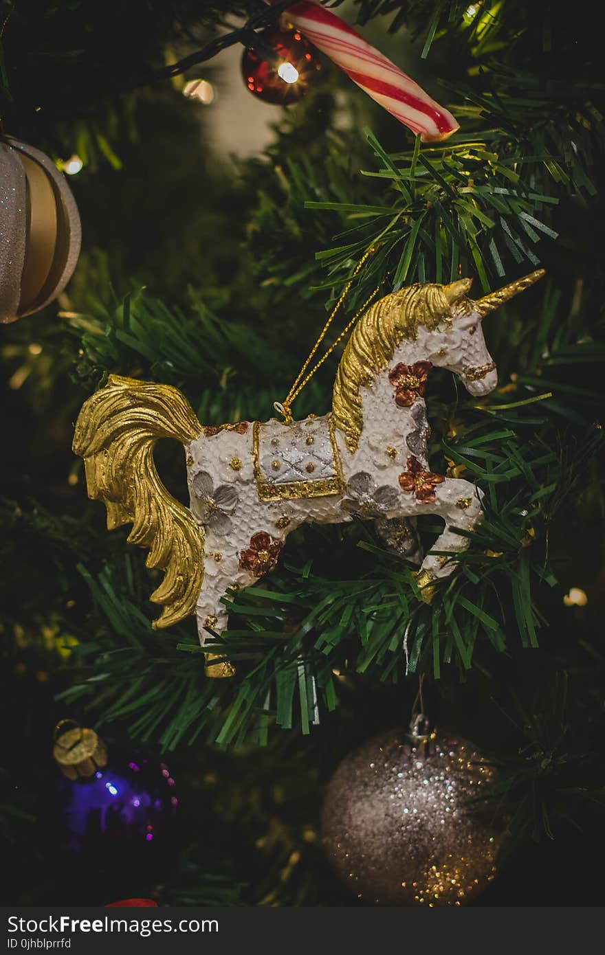 White and Brown Unicorn Hanging Decor