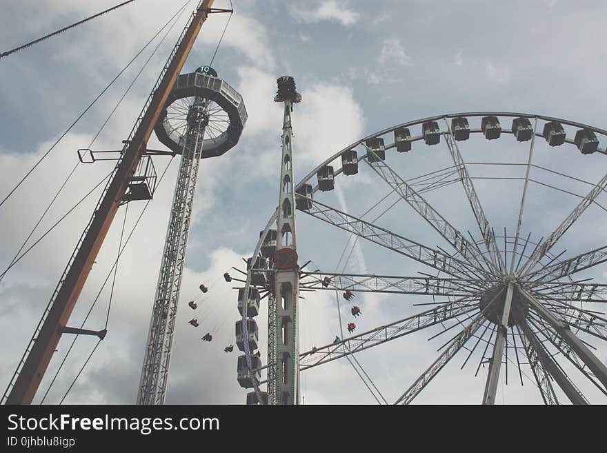 Several Amusement Park Rides Photo