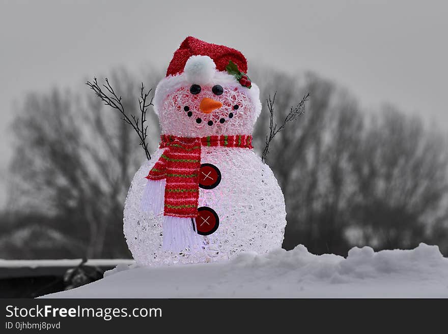 Close-Up Photography of Snowman