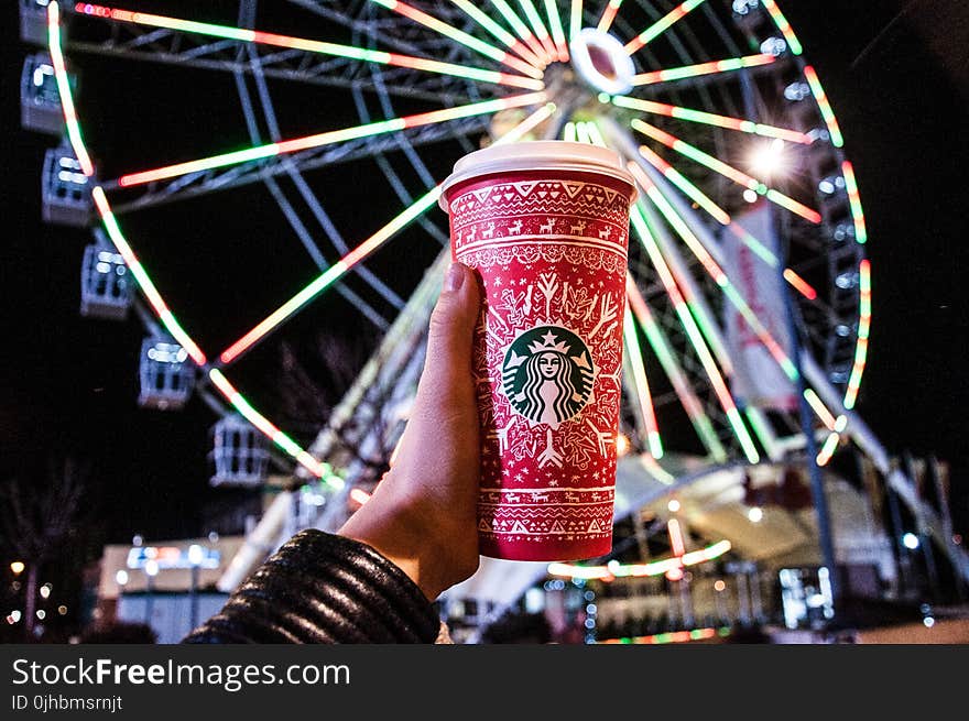 Red and White Starbucks Disposable Cup