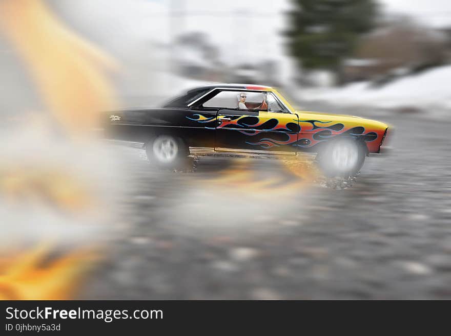 Red and Yellow Coupe