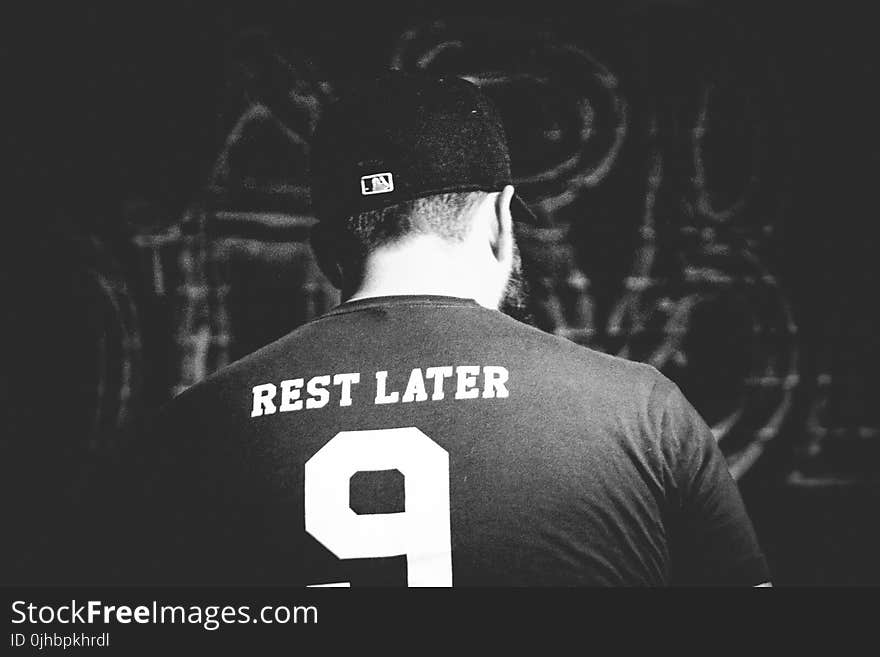 Grayscale Photo of Rest Later 9 Shirt