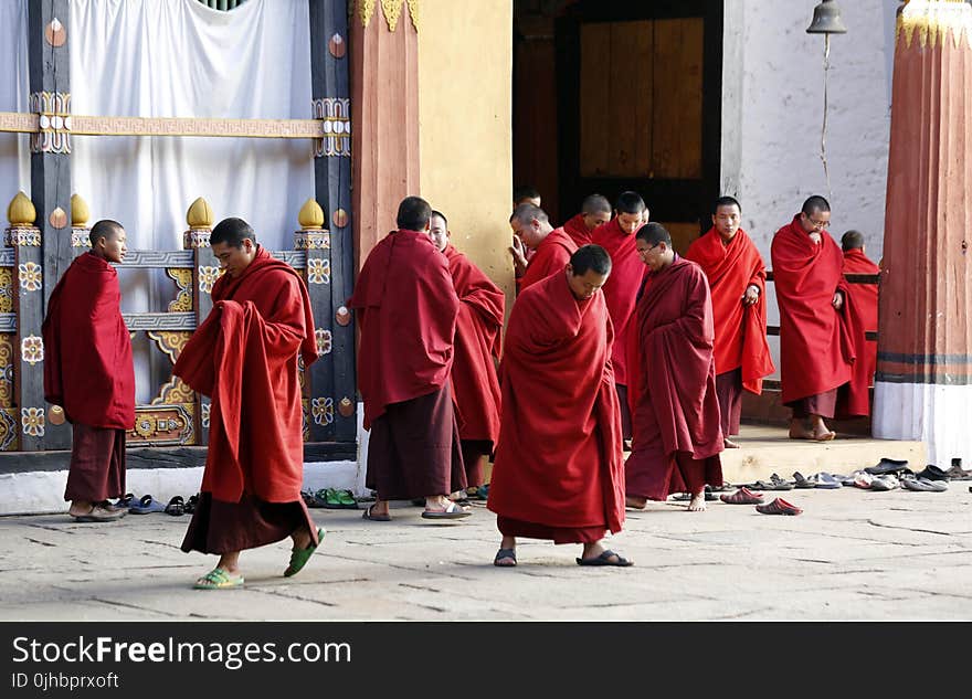 Men Wearing Red Robe