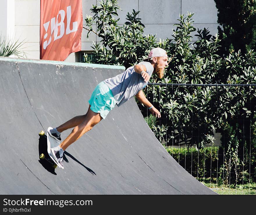 Man Making Stunt With Skateboard