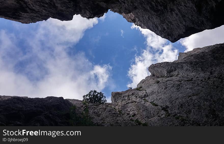 Rocky Mountains Under Calm Sky